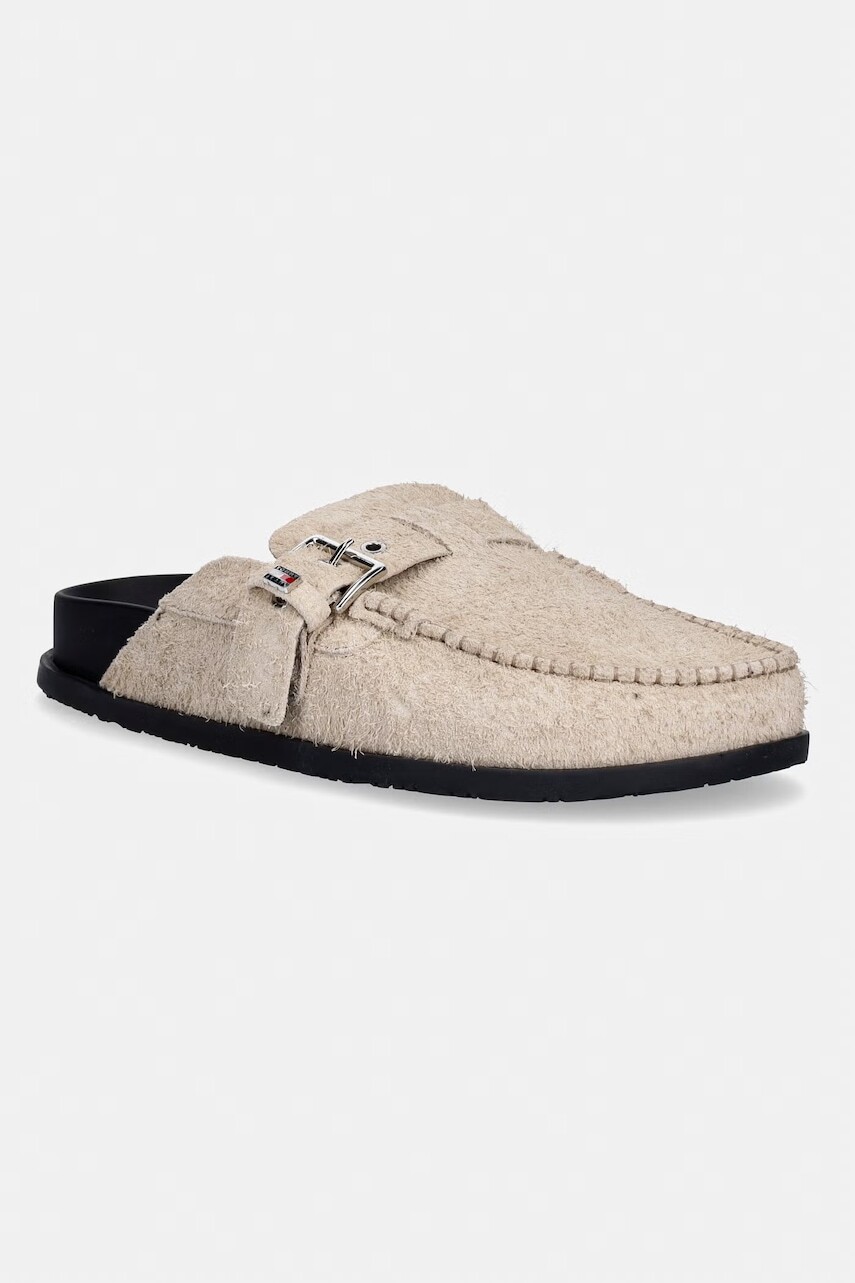 Tommy Jeans šľapky mules dámske semišové TJW COMFORT SUEDE MULE