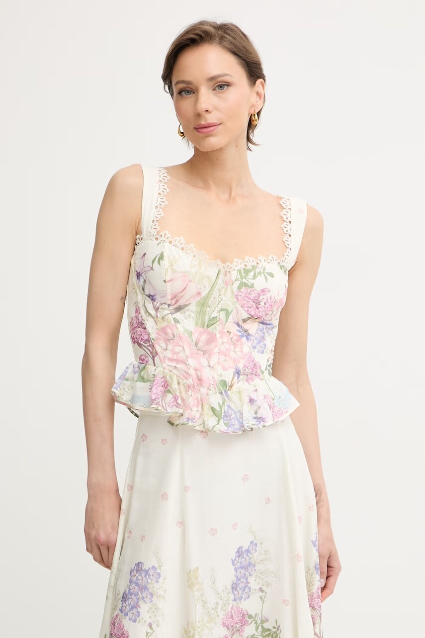 Charo Ruiz Ibiza top dámsky s bavlnou Floret