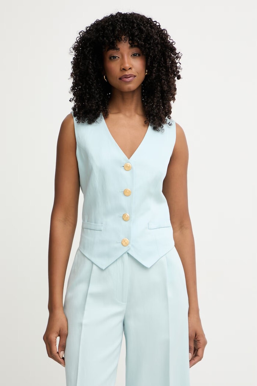 Marciano by Guess jednoradová vesta dámska s prímesou ľanu JANE