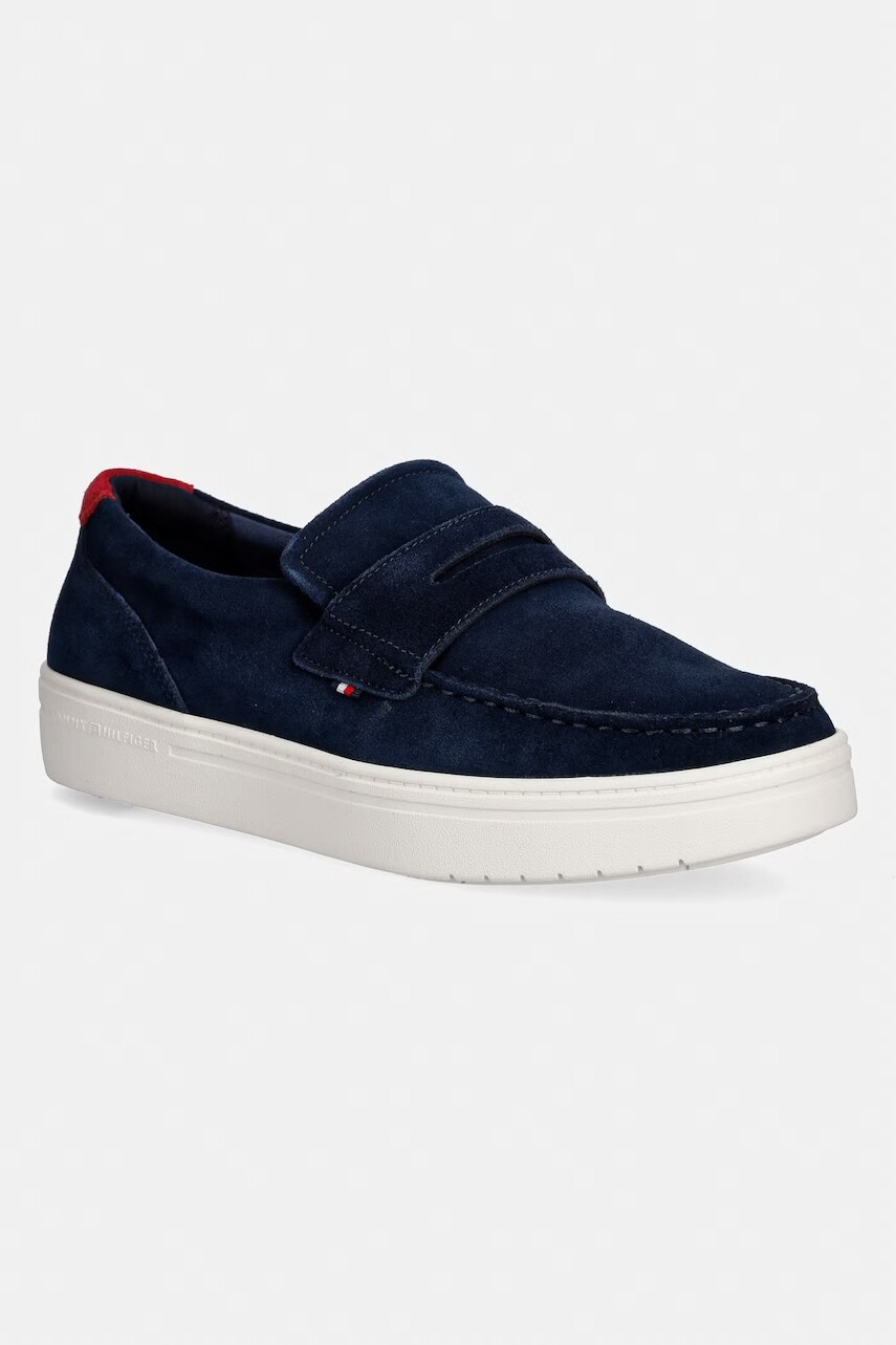 Tommy Hilfiger mokasíny pánske semišové MODERN LIGHT HYBRID SUEDE LOAFER