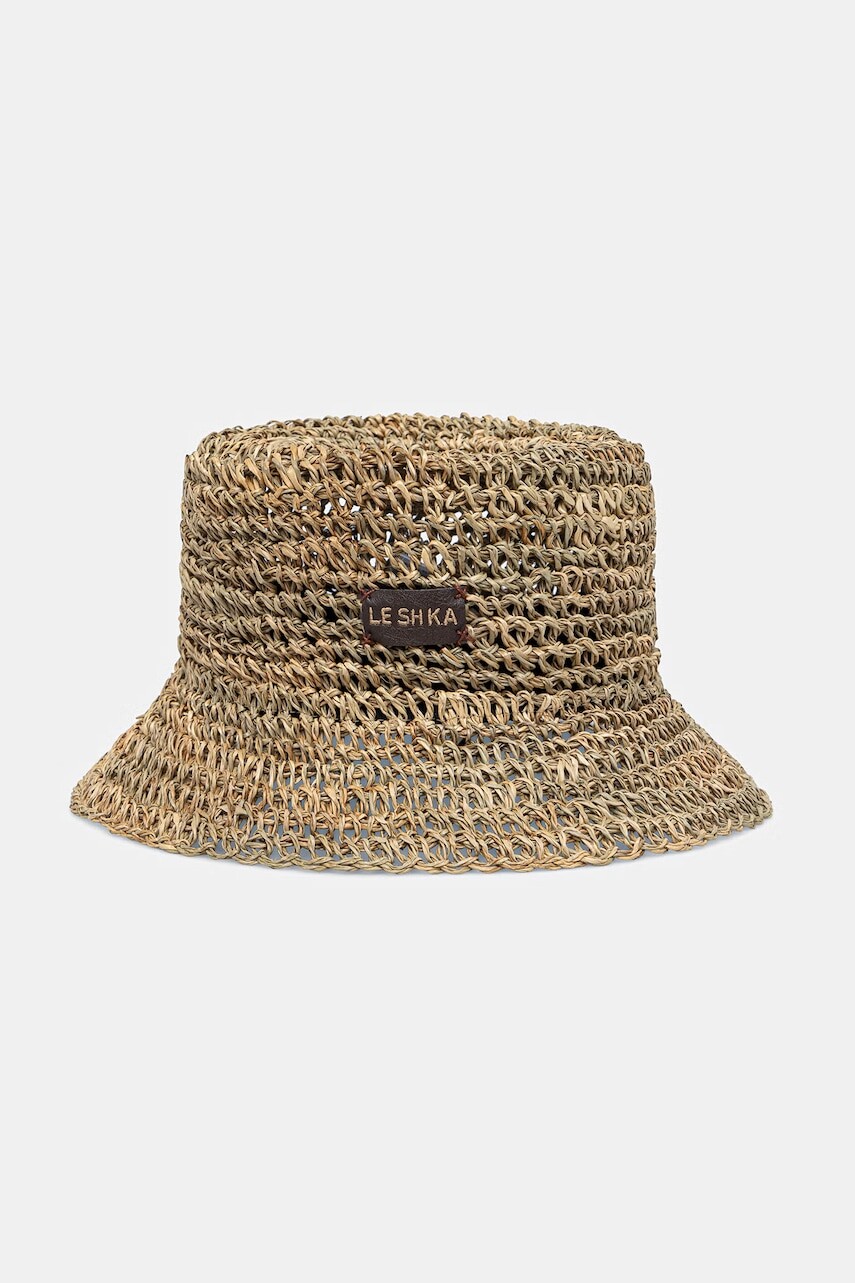 LE SH KA headwear slamený klobúk dámsky pletený Straw Bucket Hat vol2
