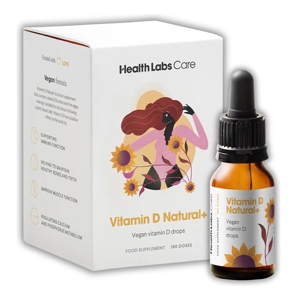 HEALTH LABS CARE Vitamín D3 natural + vegán 10 ml 180 dávok