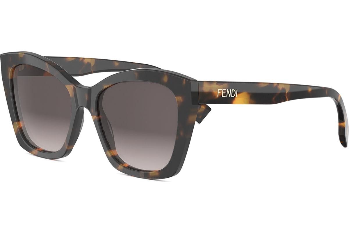 FENDI LETTERING Lettering Havana Square Sunglasses - ONE SIZE (55)