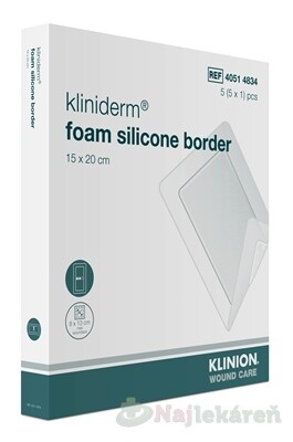 Kliniderm foam silicon border krytie penové 15x20cm 5ks