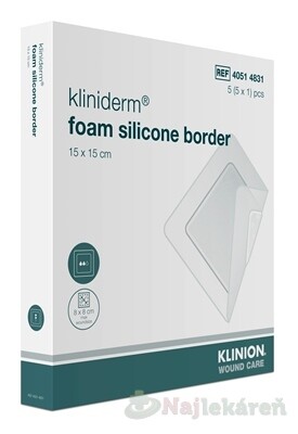 Kliniderm foam silicon border krytie penové 15x15cm 5ks