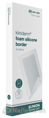 Kliniderm foam silicon border krytie penové 10x30cm 5ks