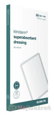 Kliniderm superabsorbent dressing krytie 20x40cm 10ks