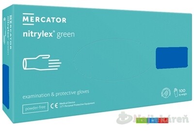 MERCATOR nitrylex green Nitrilové rukavice mentolové veľkosť L 100 ks