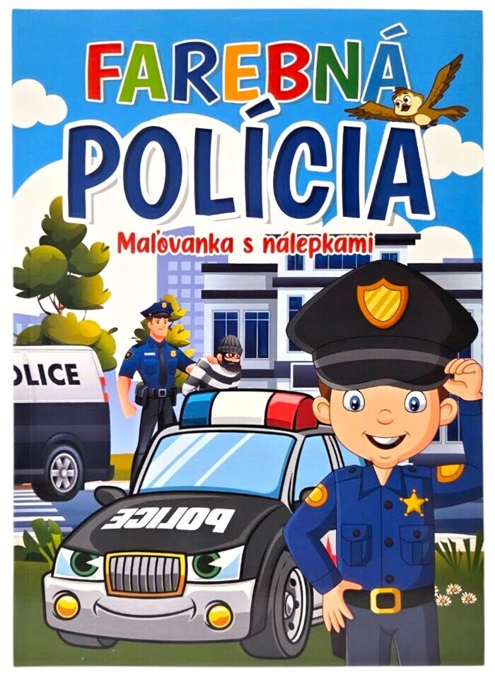Farebná polícia omaľovánka s nálepkami