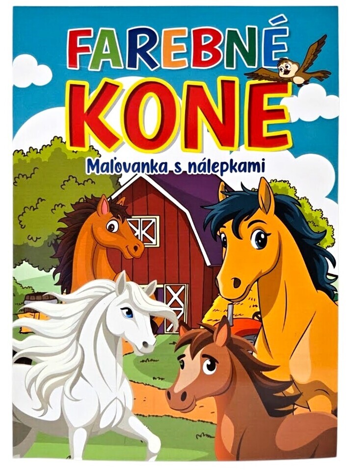 Farebné kone maľovánka s nálepkami