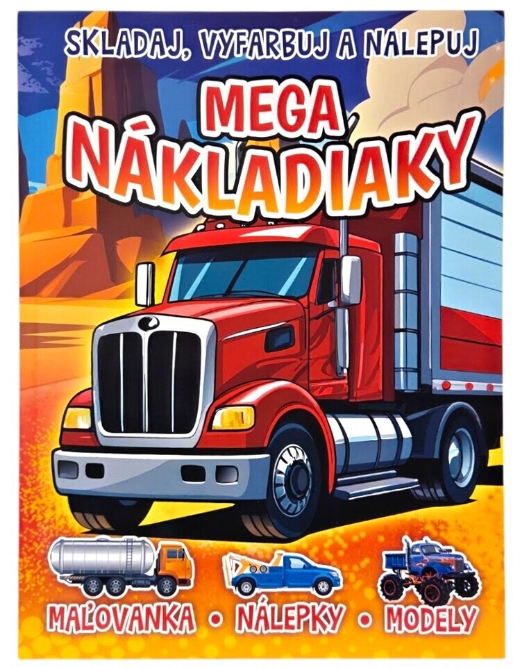 Mega nákladiaky maľovánka s nálepkami