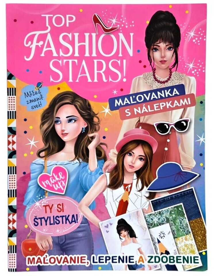 Top Fashion Stars omaľovánka s nálepkami