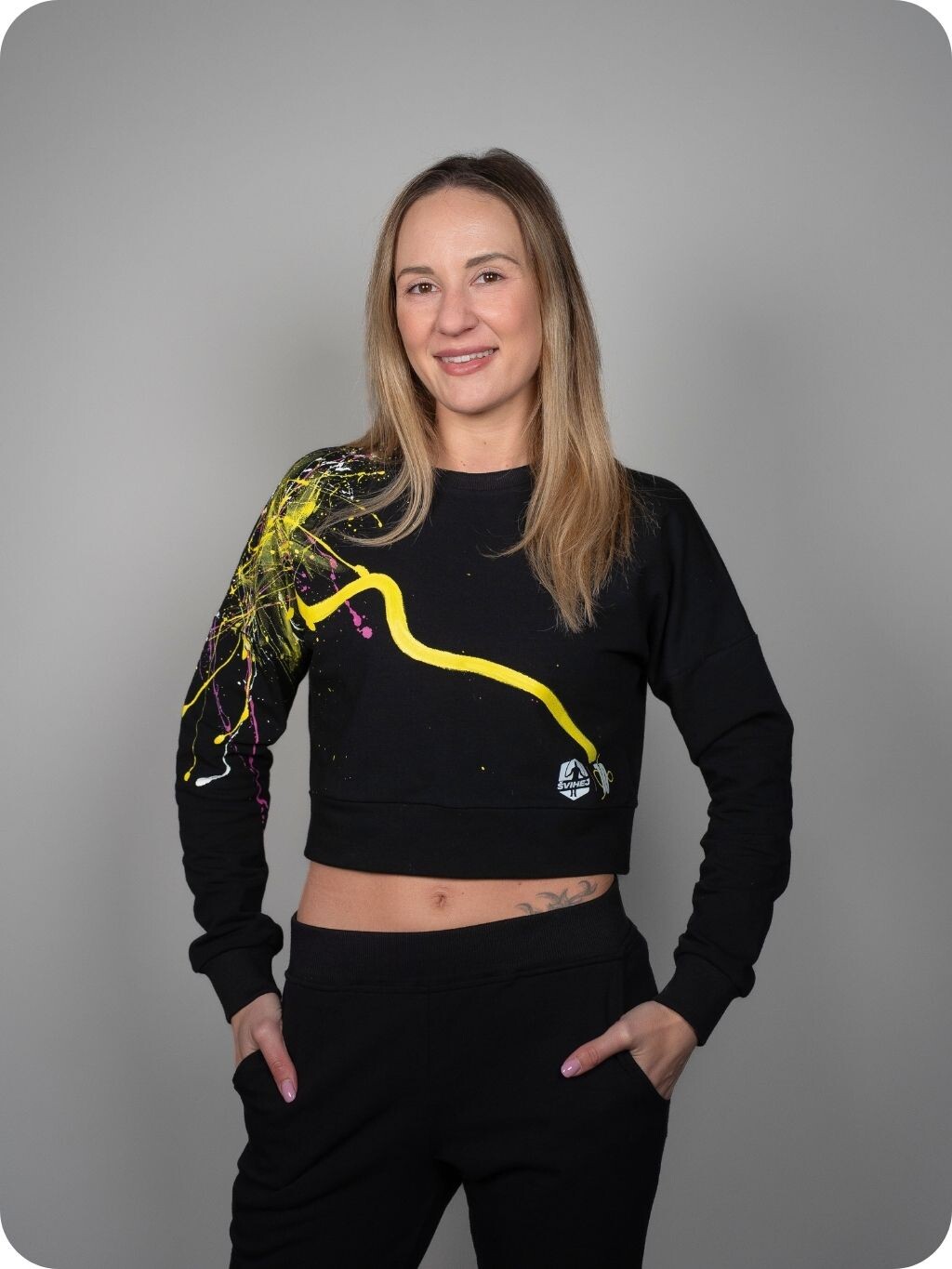 Dámska crop mikina 10 rokov Švihej Veľkosť: XS