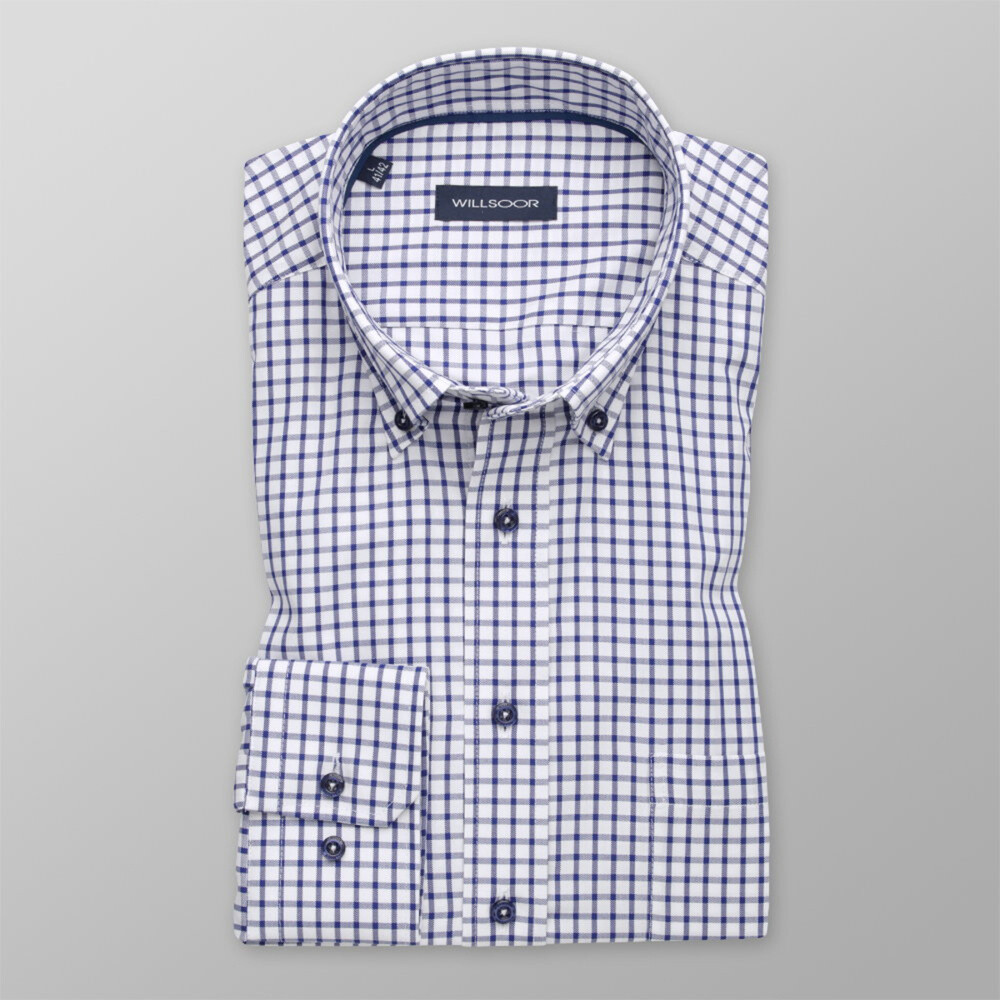 Pánska košeľa Slim Fit s tmavomodrým vzorom 12156