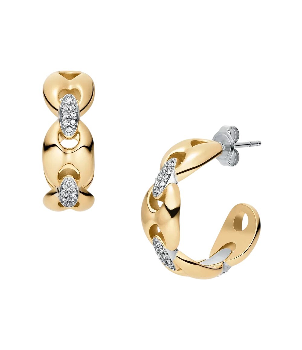 Fossil Slušivé pozlátené náušnice Heritage JF04930998