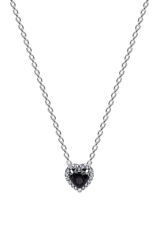 Pandora Strieborný náhrdelník s čiernym srdiečkom Timeless 398425C03-45