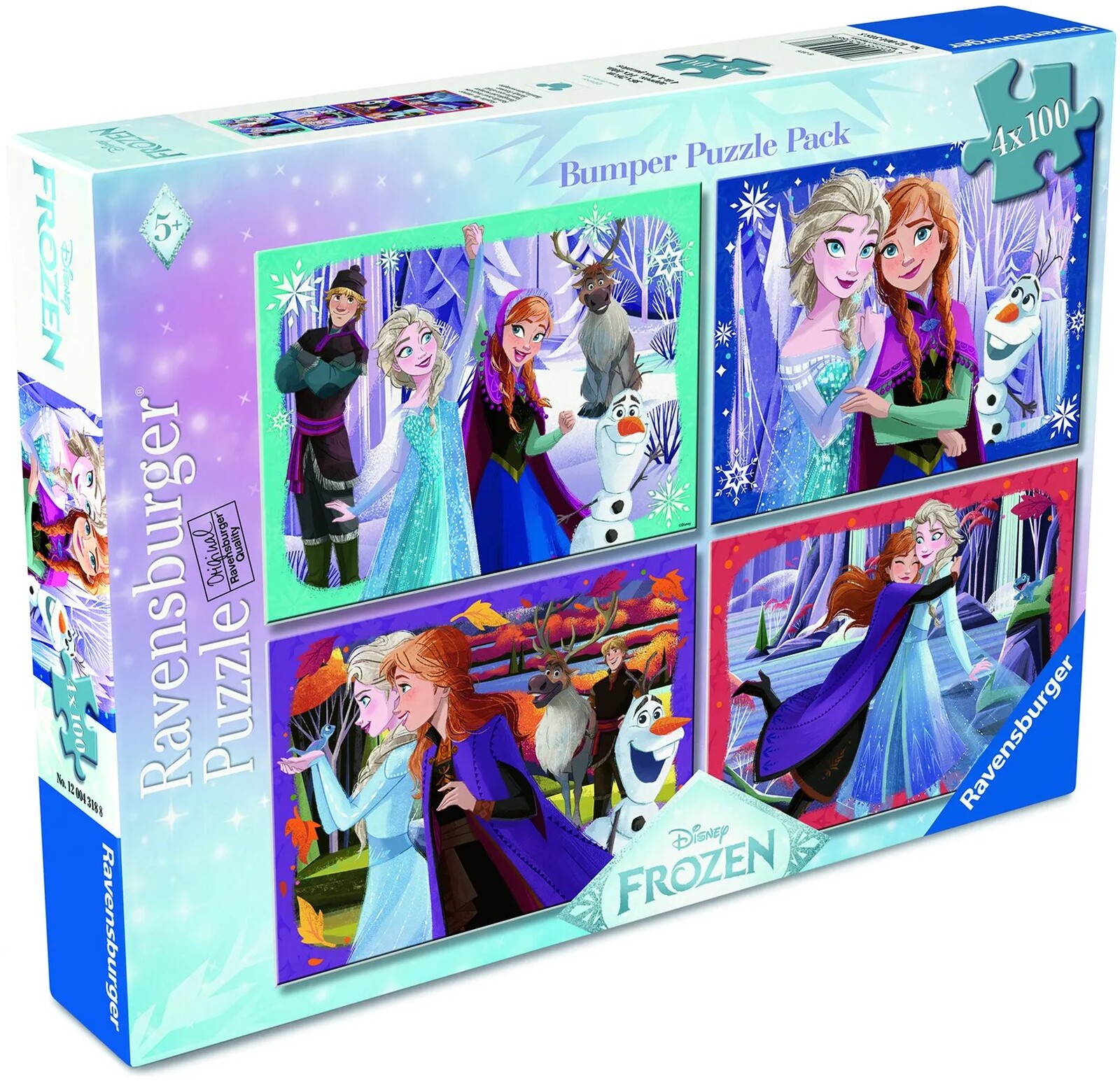 Ravensburger 120043188 Disney: Ľadové kráľovstvo 4× 100 dielikov