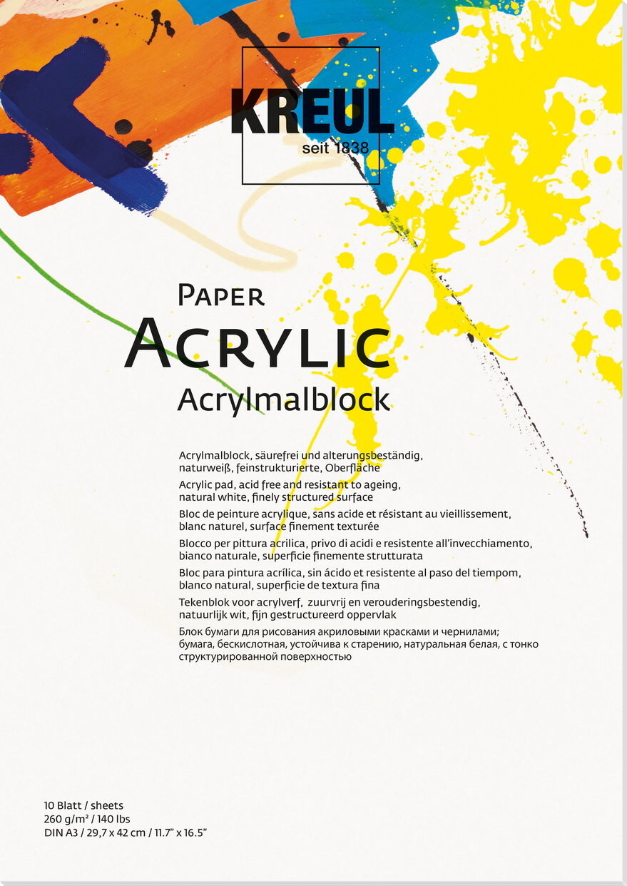 KREUL na akryl, A3, 260 g, 10 listov