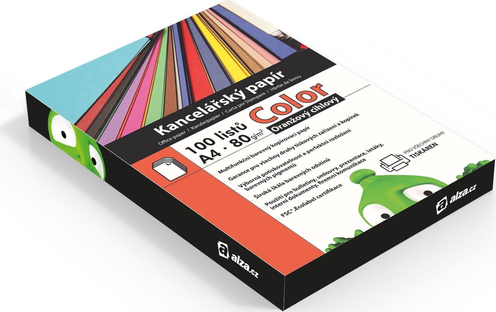 Alza Color A4 oranžový tehlový 80g 100 listov