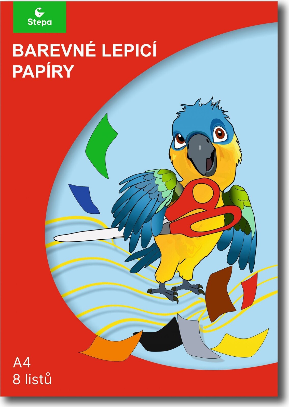 STEPA A4 lepiaca, 8 listov, mix 8 farieb