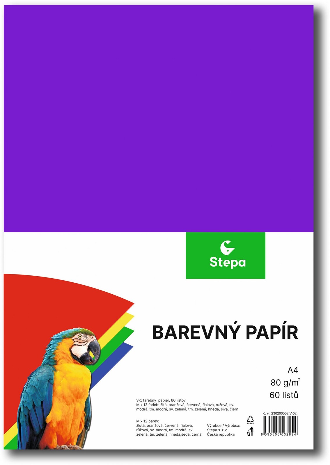 STEPA A4 60 listov, mix 12 farieb