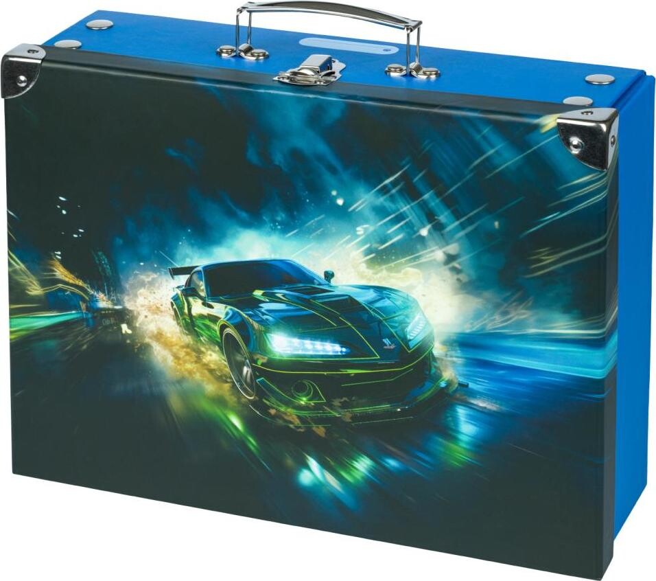 BAAGL Skladací školský kufrík Pretekárske auto s kovaním