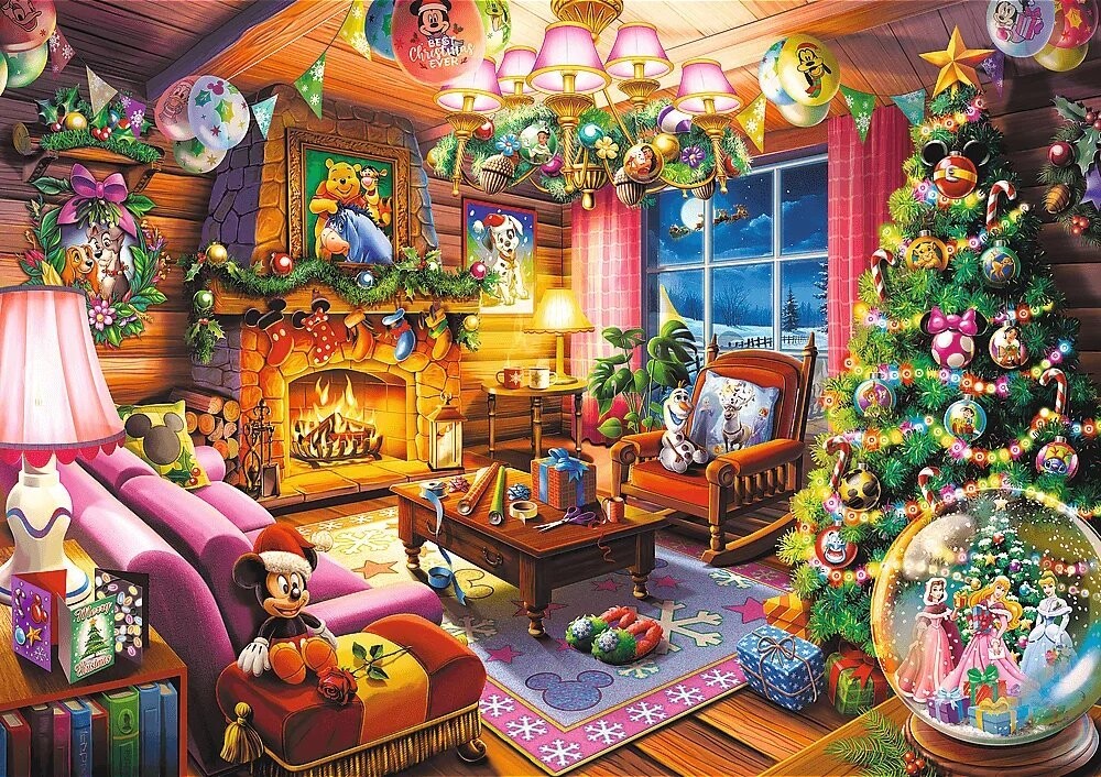 TREFL Puzzle Premium Plus Disney: Vánoční chaloupka 1000 dílků