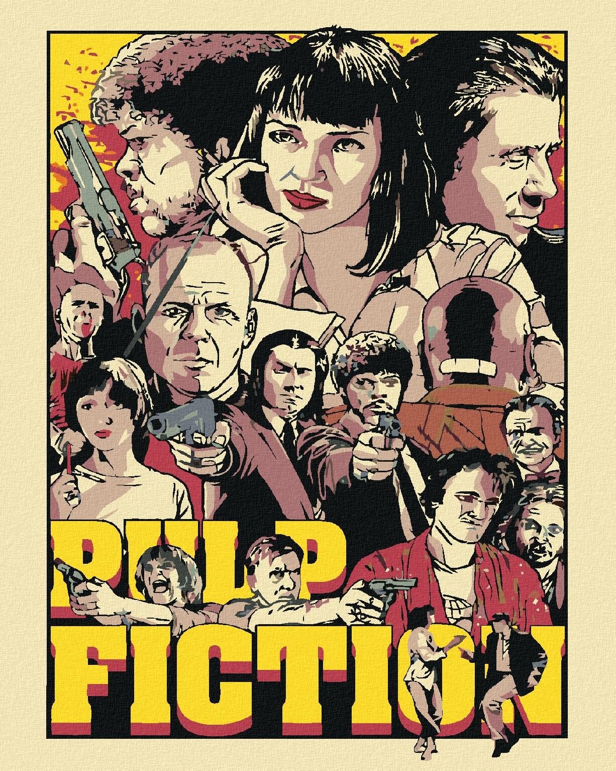 Maľovanie podľa čísel – Pulp Fiction, 40 × 50 cm, napnuté plátno na rám