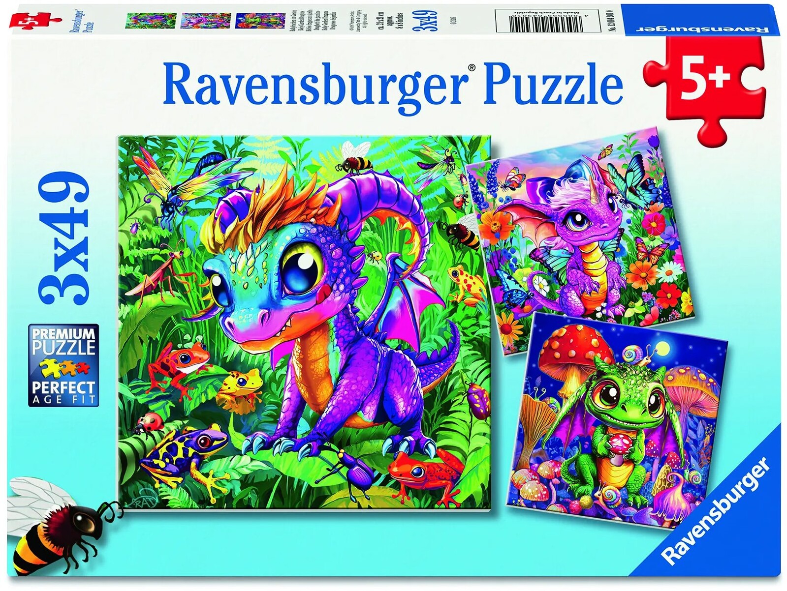 Ravensburger 120043010 Dráčatká objavujú prírodu 3× 49 dielikov