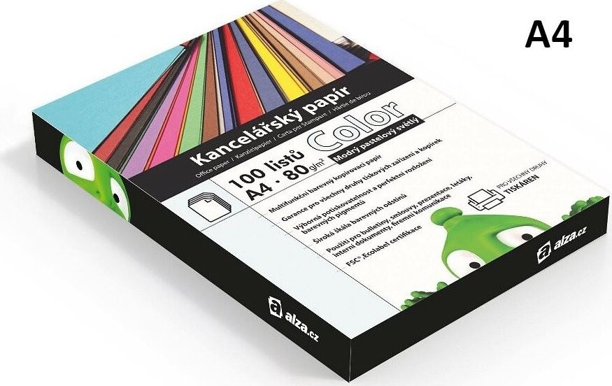 Alza Color A4 modrý pastelový svetlý 80g 100 listov