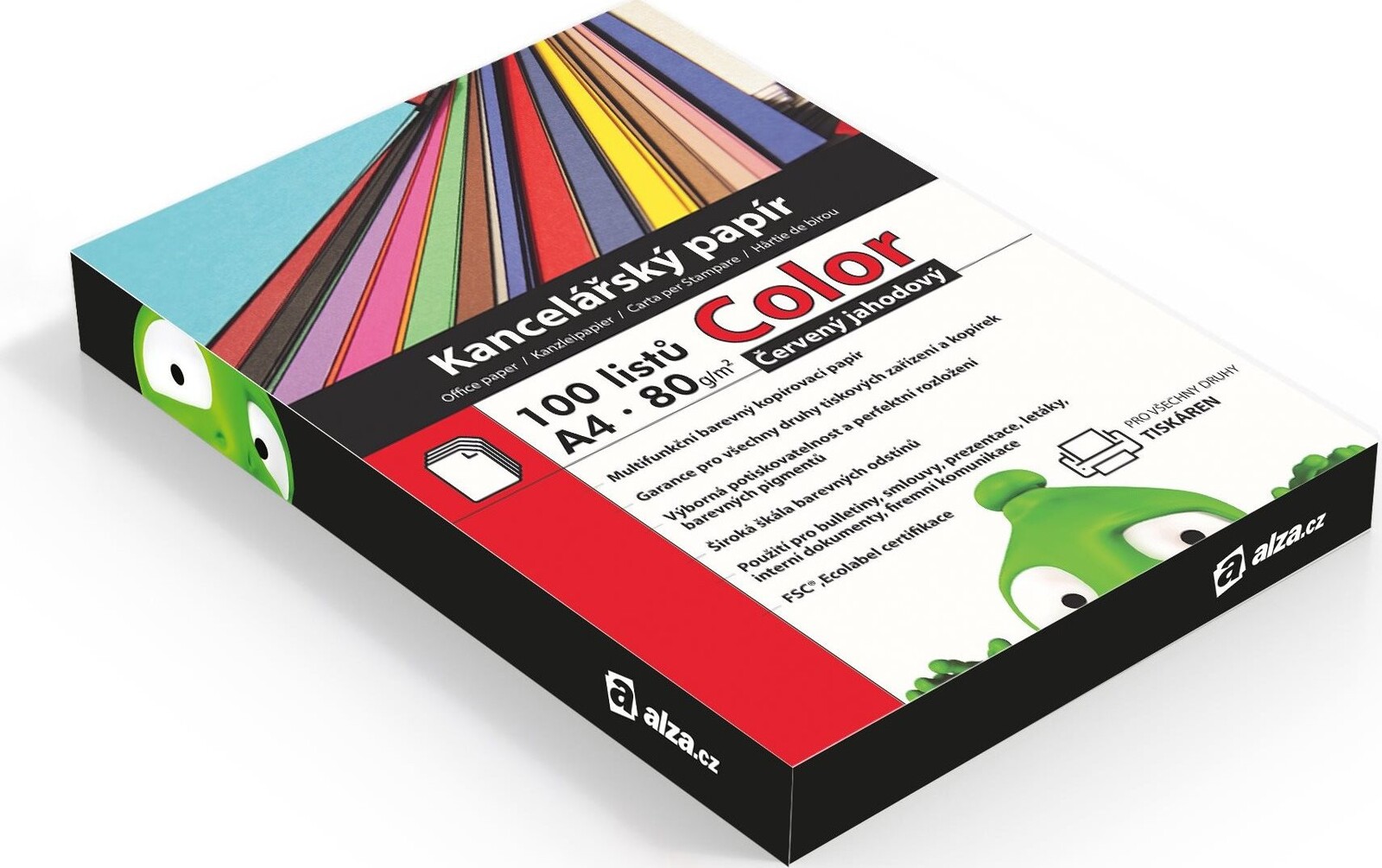 Alza Color A4 červený 80g 100 listov