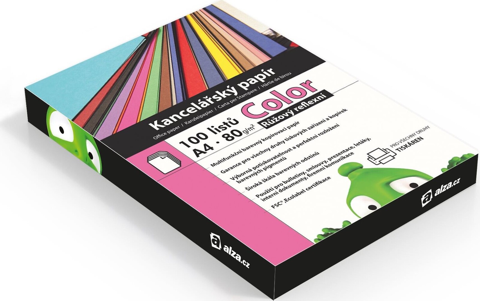 Alza Color A4 ružový reflexný 80g 100 listov