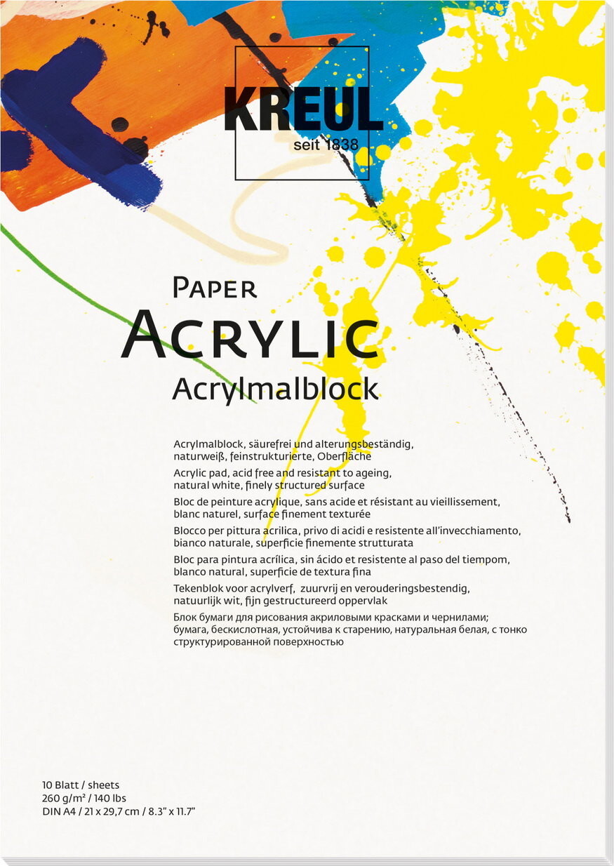 KREUL na akryl, A4, 260 g, 10 listov