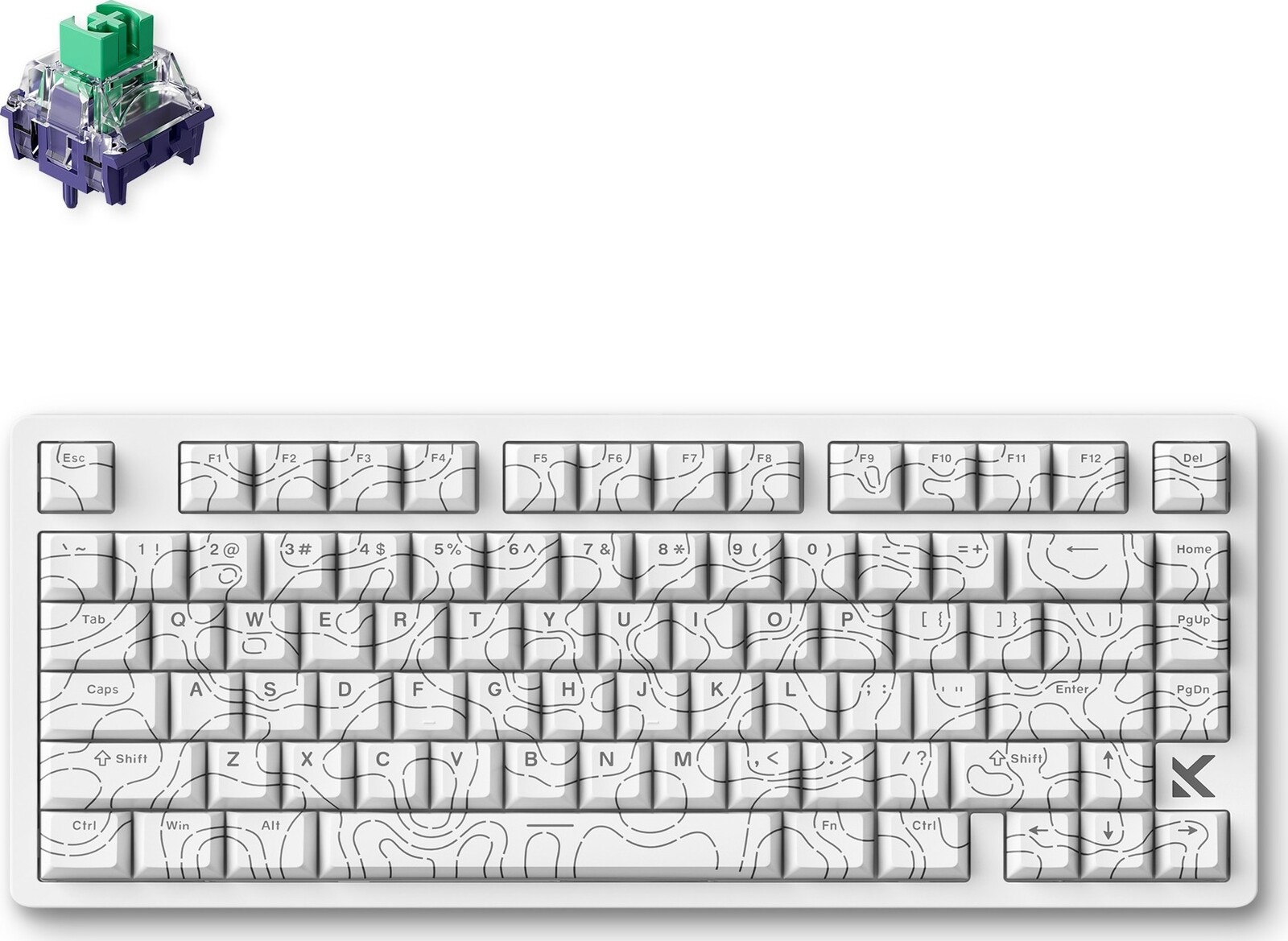 MCHOSE Jet 75 Hall Effect Kailh Magnetic God Switch – White Topographic