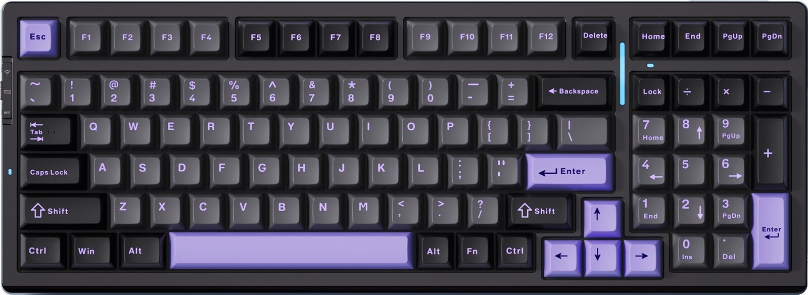 MCHOSE G98 Pro Wireless Mechanical Flame Orange Switch – Black Purple
