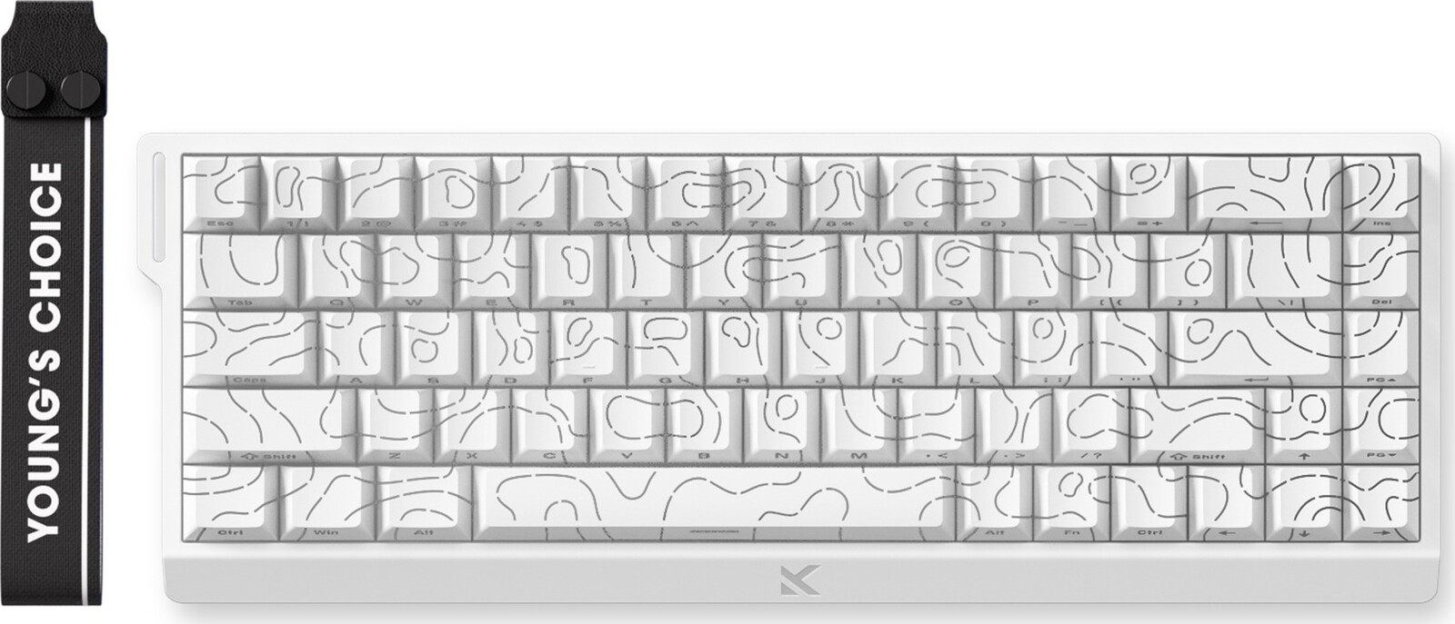 MCHOSE Ace 68 Hall Effect Ice Rhino Magnetic Switch – White Topographic