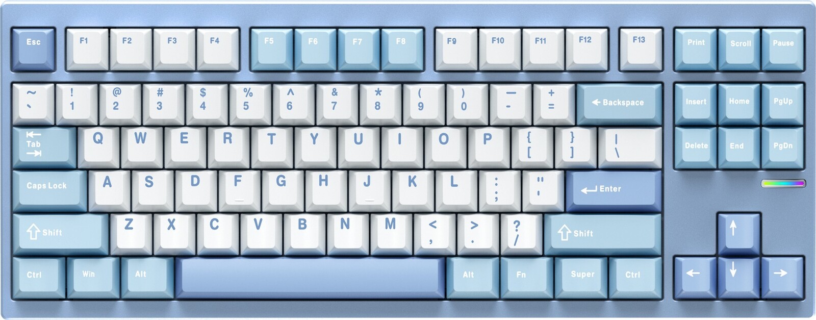MCHOSE GX87 Lite Aluminum Custom QMK/VIA Mechanical Matcha Latte Switch – Blue Nano Spraying