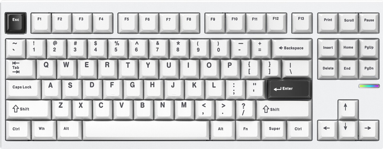 MCHOSE GX87 Ultra Aluminum Custom QMK/VIA Mechanical Vintage White Switch – White Electrophoresis