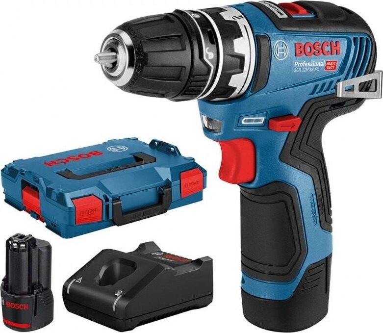 BOSCH Aku vŕtačka GSR 12V-35 FlexiClick (2× 3.0 Ah, L-Boxx) 0.601.9H3.001