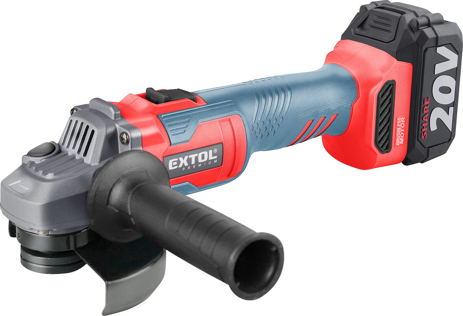 EXTOL PREMIUM Brúska uhlová AKU SHARE20V, 125 mm 8891838 (1× 4 Ah)