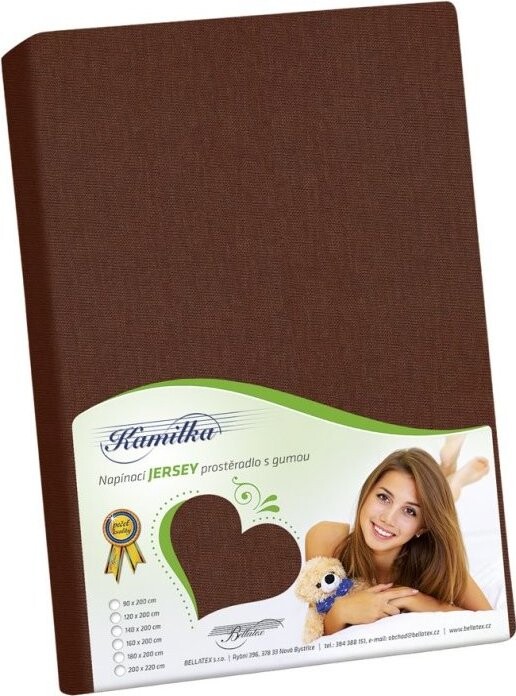 BELLATEX Jersey 180 × 200 cm × 40 cm 018 tmavohnedá