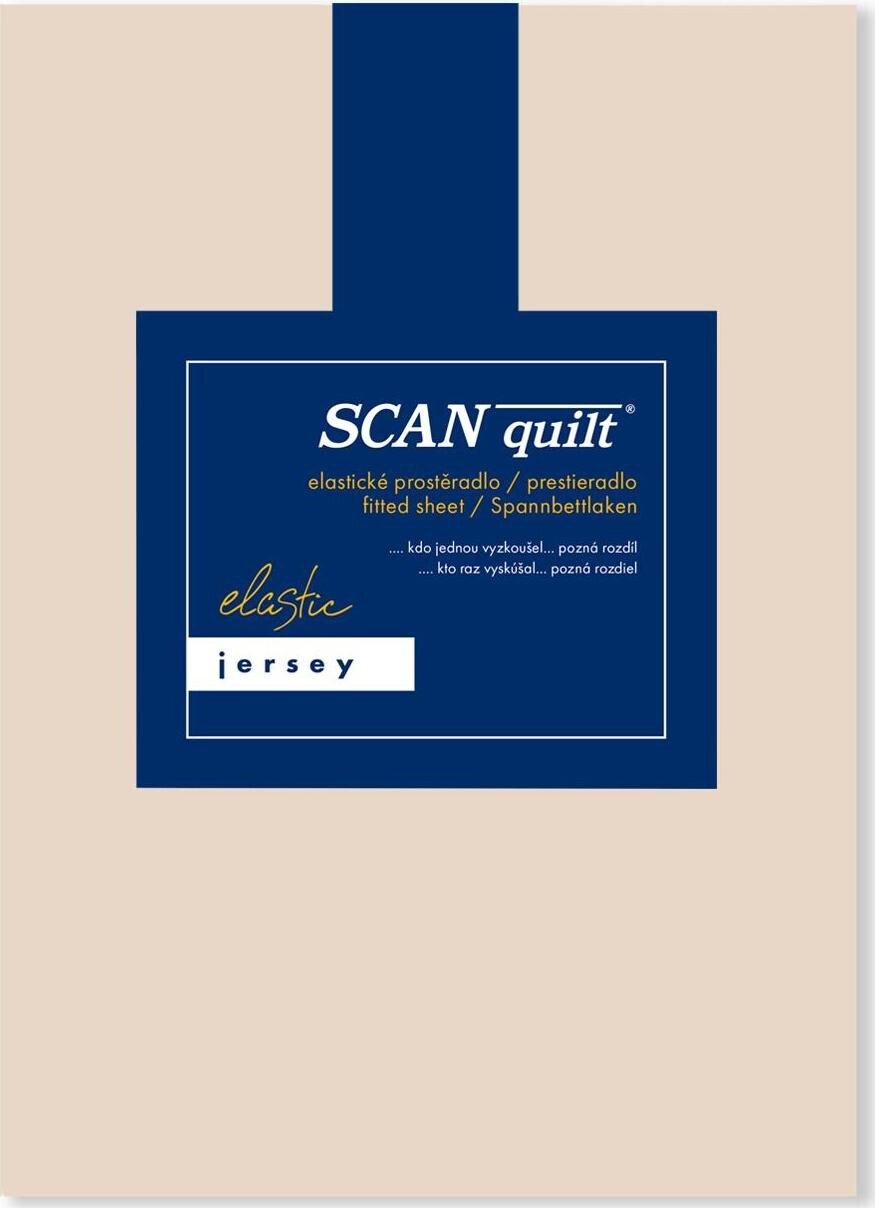 SCANquilt plachta na posteľ JERSEY ELASTIC LYCRA béžová 200 × 220 cm