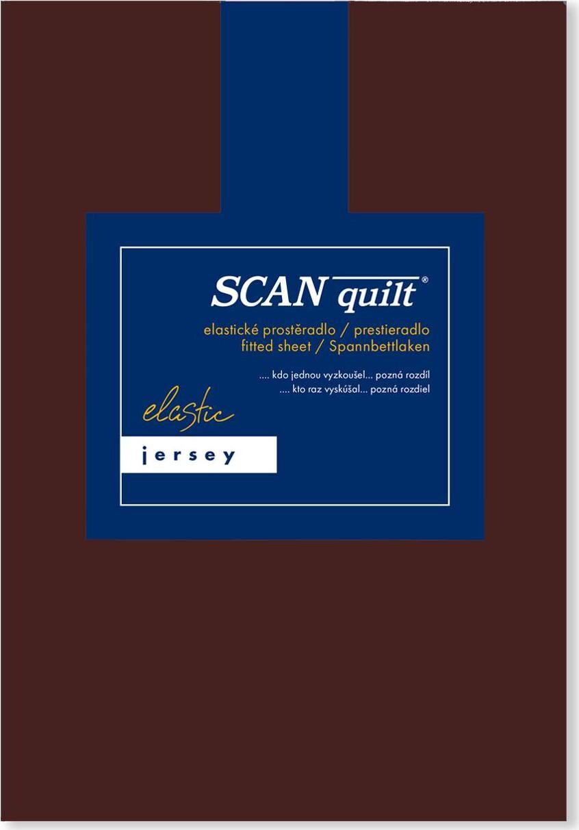 SCANquilt plachta na posteľ JERSEY ELASTIC LYCRA tmavohnedá 90 × 200 cm