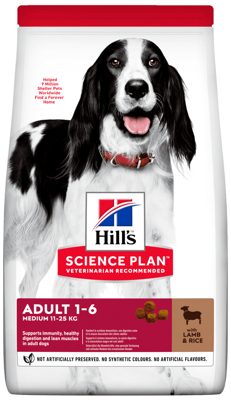 Hill's Science Plan Adult 1-6 Medium jahňacie a ryža - 18 kg