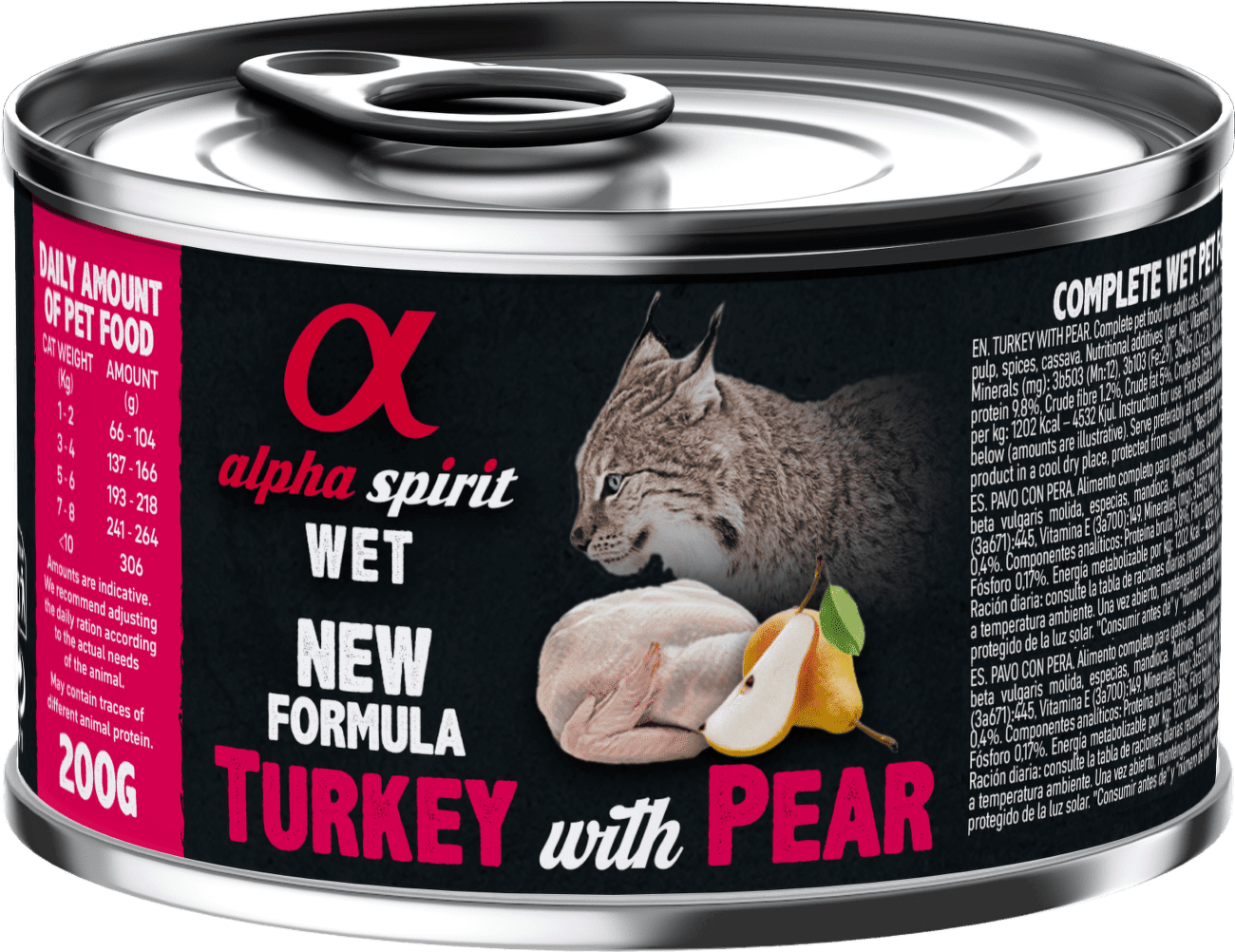 Alpha Spirit Cat Adult Turkey with Pear 200g