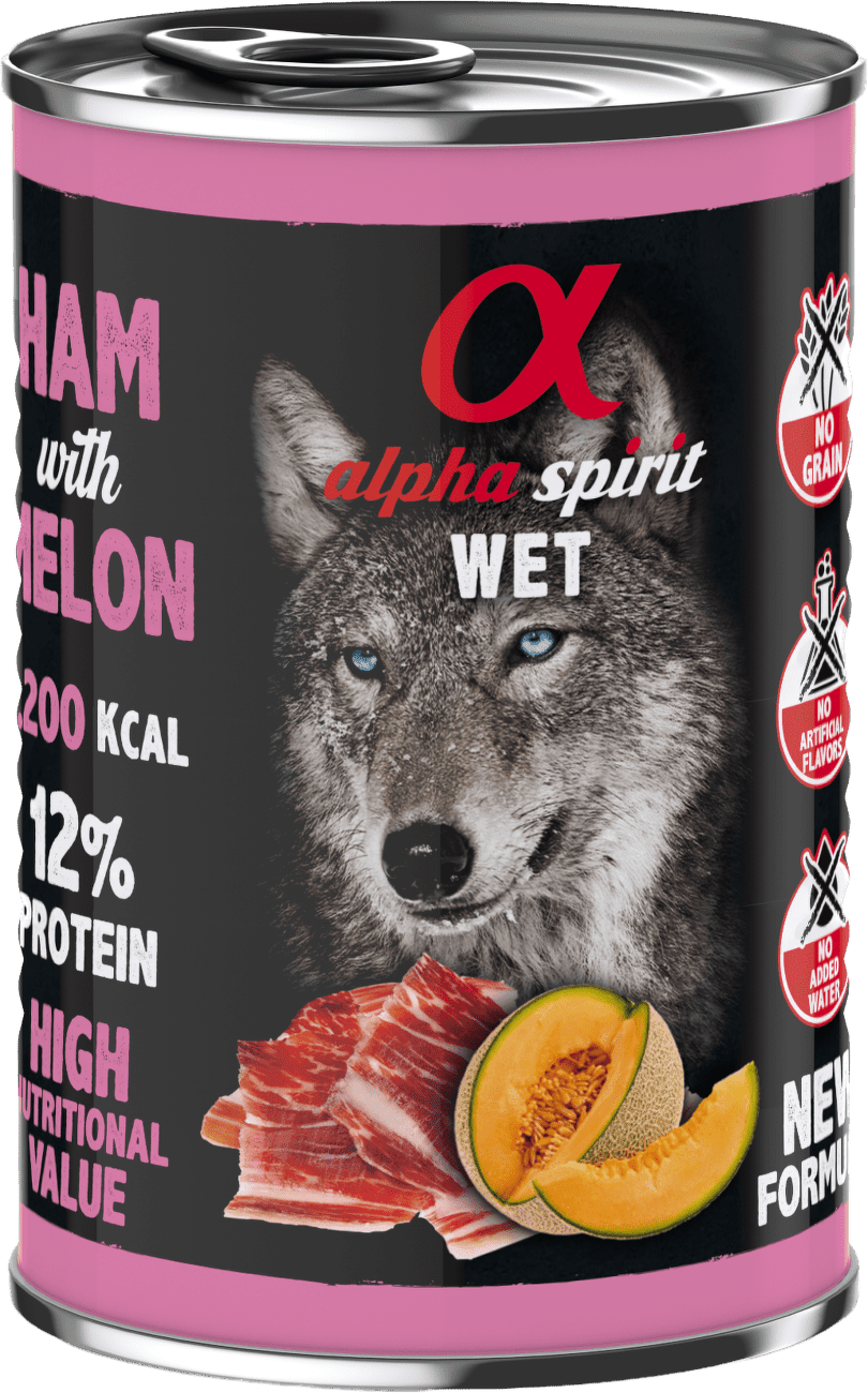 Alpha Spirit Dog Ham and melon 400g