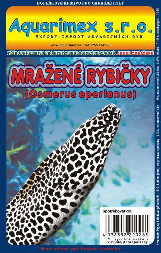 Aqua Morské rybičky Smelts mrazené 70g