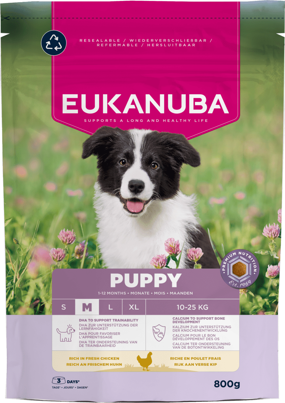 Krmivo Eukanuba Puppy Medium s kuracím 800g
