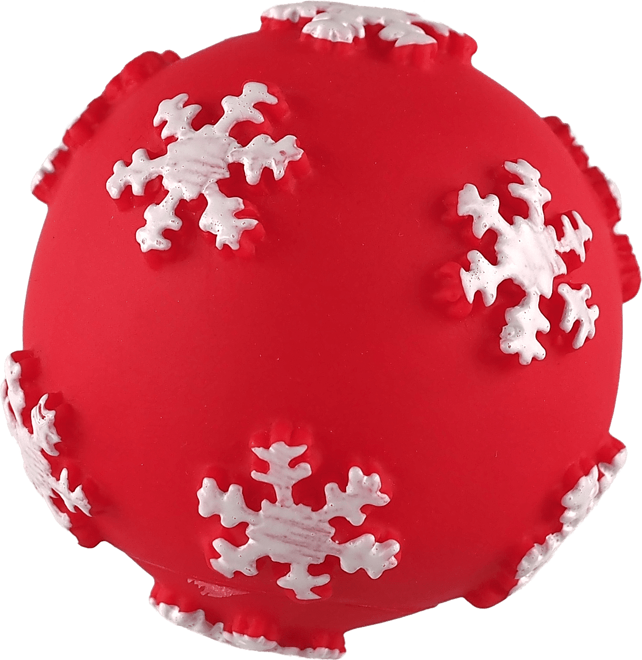 Hračka Dog Fantasy Winter Tale loptička s pískatkom červená ⌀7cm