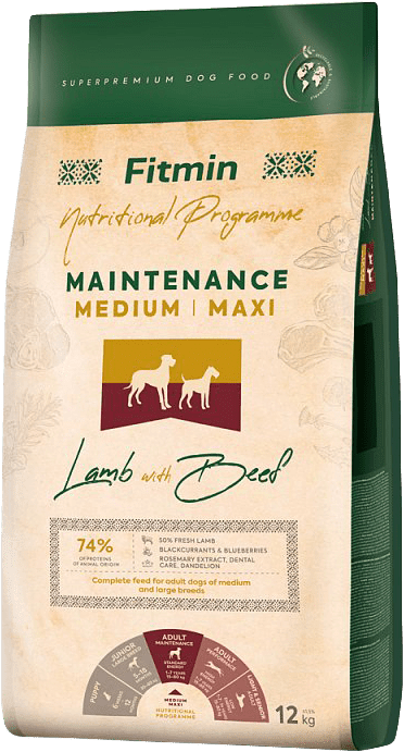 Krmivo Fitmin Adult Medium Maxi Maintenance Lamb with Beef 12kg